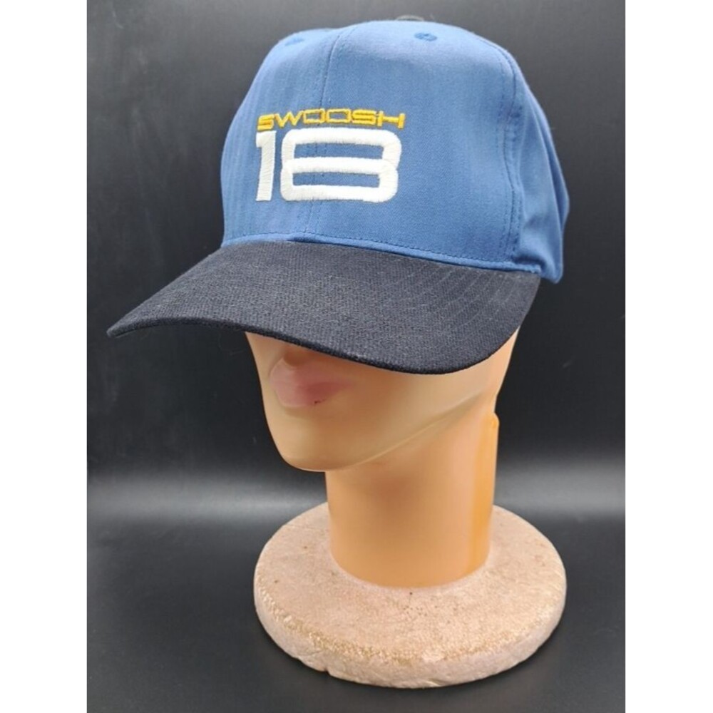 Nike Golf Hat Swoosh 18 Vintage 90s Y2K Blue One Size